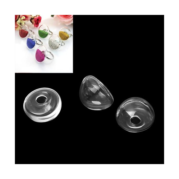 Globes boule cabochon creux à remplir en verre 25.5mm par 5mm
