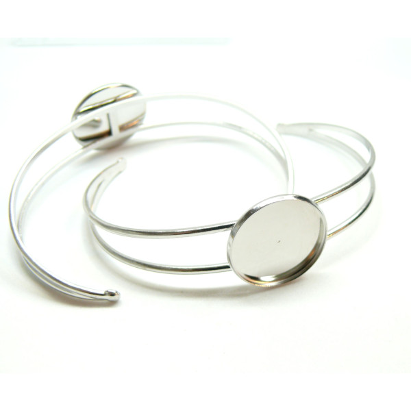 Support Bracelet 16mm, Acier Inoxydable 304, finition Argenté