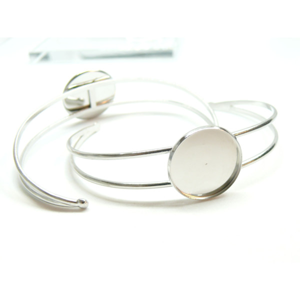 Support Bracelet 16mm, Acier Inoxydable 304, finition Argenté