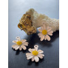 Pendentifs Fleur  20mm, Métal coloris Blanc
