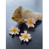 Pendentifs Fleur  20mm, Métal coloris Blanc
