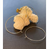 Boucles d'oreille, Créoles Tiges 35 mm par 0.7mm, Acier Inoxydable Chirurgical 316L finition Argenté