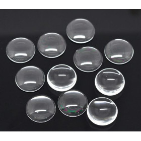 Cabochons en Verre Ronds 16mm Transparente