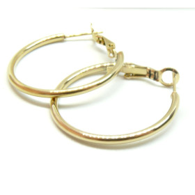 Créoles 44mm, Acier Inoxydable 316 finition Doré, finition Doré à l'or fin 18K, Placage IONIQUE