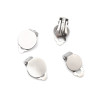Supports de Boucles d'oreille Clips, Plateau lisse 12 mm, ACIER INOXYDABLE 316 Argenté
