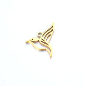 Pendentifs Oiseau Colibri 15mm, Acier Inoxydable Doré - pour bijoux raffinés