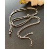 Collier Réglable, Intercalaire 70cm, maille Serpent 1.6mm, Acier Inoxydable 304, finition Argenté