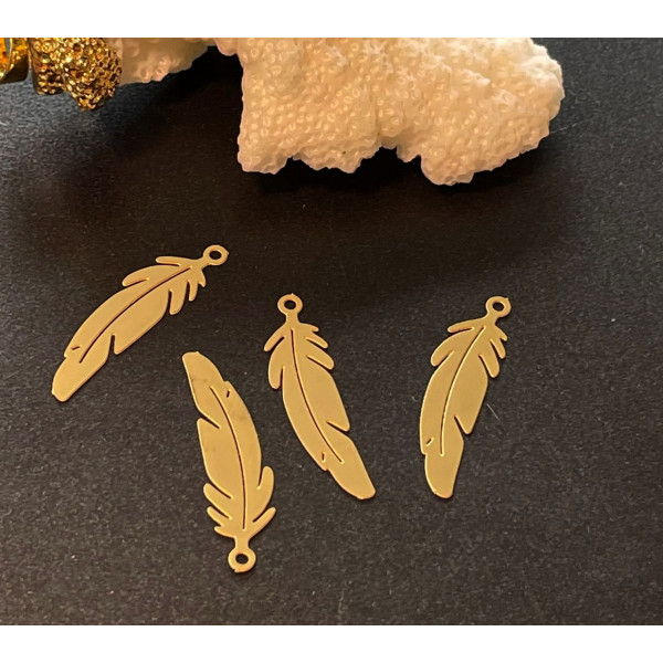 Estampes filigrane, feuille 22.5mm, Acier Inoxydable finition Doré à l'or fin 18K