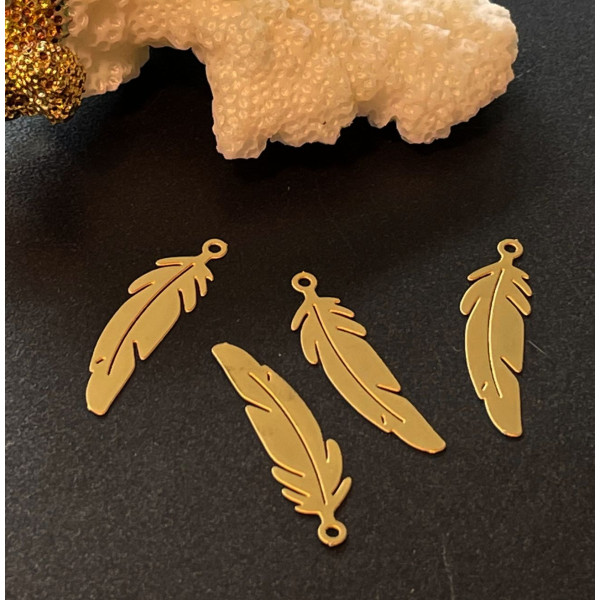 Estampes filigrane, feuille 22.5mm, Acier Inoxydable finition Doré à l'or fin 18K