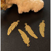 Estampes filigrane, feuille 22.5mm, Acier Inoxydable finition Doré à l'or fin 18K