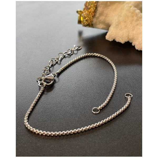 H11JB0078301 – Lot de 1 ou 2 Bracelets Intercalaire 18 cm Maille 1.2mm – Acier Inoxydable 304 Argent Platine