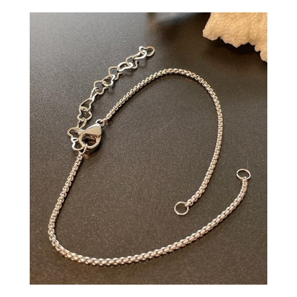 H11JB0078301 – Lot de 1 ou 2 Bracelets Intercalaire 18 cm Maille 1.2mm – Acier Inoxydable 304 Argent Platine