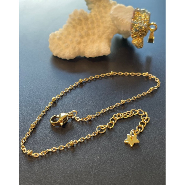 Bracelets Intercalaire  18 cm, Acier Inoxydable finition Doré