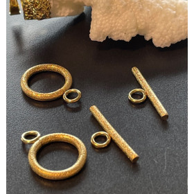 Sets de fermoirs, T Toggle 19mm Stardust, Acier Inoxydable 304, finition Doré, Ionique