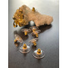 Embouts, poussoir, bouchon stoppeur et Plastique, pour boucle d'oreille Puce, laiton finition Doré