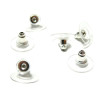 Embouts, poussoir, bouchon stoppeur et Plastique, pour boucle d'oreille Puce, Acier Inoxydable 304 finition Argent Platine