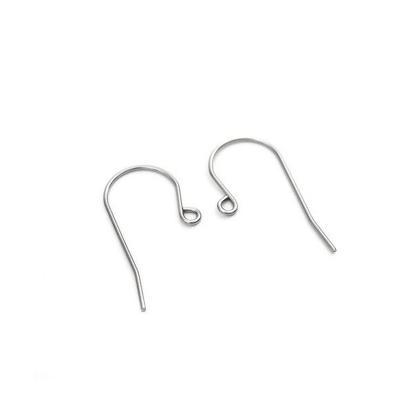 Boucles d'oreilles Crochet 27mm, Acier Inoxydable 304 Argenté