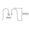 Boucles d'oreilles Crochet 27mm, Acier Inoxydable 304 Argenté