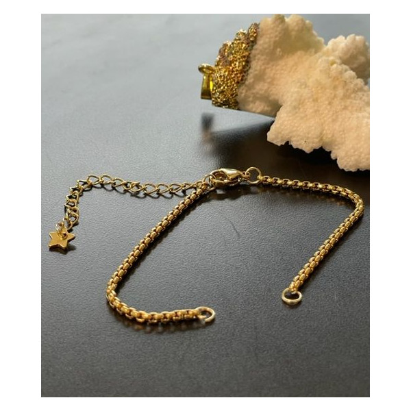 Bracelets Intercalaire 14 cm, maille 1.2mm, Acier Inoxydable finition Doré