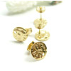 Boucles d'oreille Puces Rond Martelé 12.5mm – Acier Inox 304 Doré à l' Or fin 18K