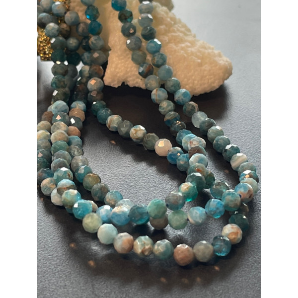 Perles Rondes Facettées 4.5mm, Apatite