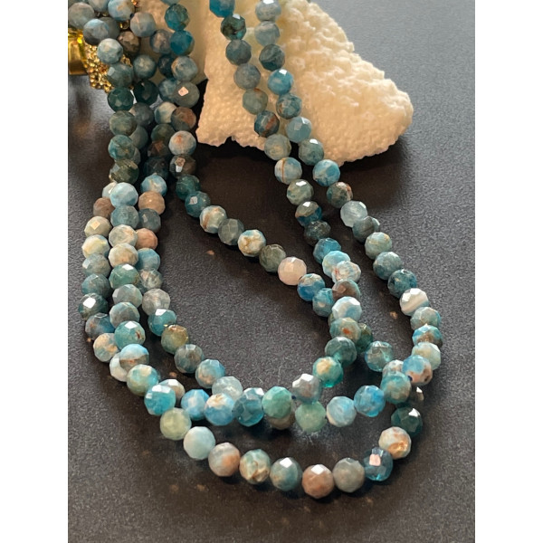 Perles Rondes Facettées 4.5mm, Apatite