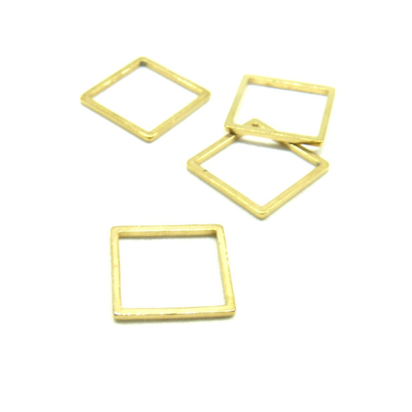 Pendentifs Carré 20mm – Acier Inoxydable 304 Doré