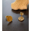 Boucles d'oreille, clou,  puce avec Trou 10mm Acier Inoxydable 304 avec embouts, Doré à l'or fin 18K