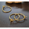 Boucles d'oreille, Créoles Tiges 15 mm, Acier Inoxydable Chirurgical 316, finition Doré à l'or fin 18K