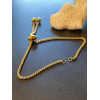 Bracelet Réglable, ajustable 22 cm, maille 1.8mm,  Acier Inoxydable 304, finition Doré à l'or fin 18K
