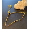 Bracelet Réglable, ajustable 22 cm, maille 1.8mm,  Acier Inoxydable 304, finition Doré à l'or fin 18K