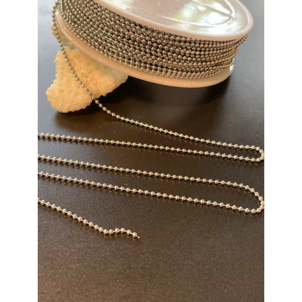 Chaine maille bille 1.5mm, Acier Inoxydable finition Argenté