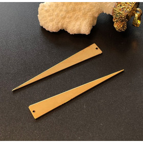 Pendentifs Feuille Texturée 51 mm – Laiton Doré à l’or fin 18K