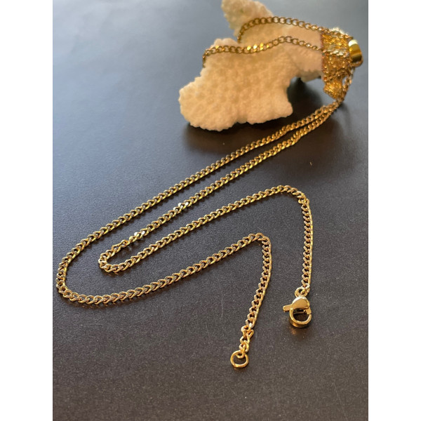 Collier 60 cm, maille  2.8mm, Acier Inoxydable 304 finition Doré, Placage IONIQUE