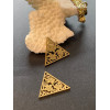 Pendentifs Triangle avec Fleurs 20 mm – Acier Inoxydable 304 Doré
