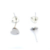 Boucles d'oreilles, Puces Coeur 8mm avec trou, Acier Inoxydable 304, finition Argenté