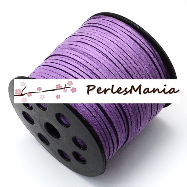 cordon en suédine Violet 3mm aspect daim