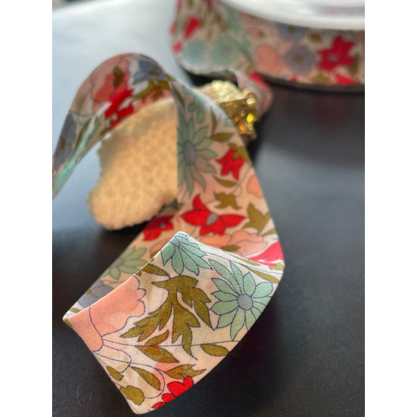 Ruban biais liberty 20mm Fleur Poppy Daisy