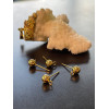 Boucles d'oreille, Puces Bille 4mm avec attache, ACIER INOXYDABLE 316 Chirurgical, finition Doré à l'or fin 18K
