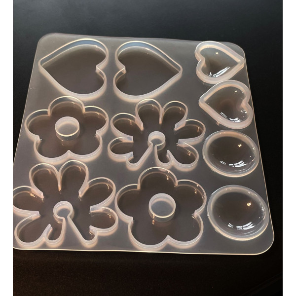 Moule en Silicone, pour réaliser des pendentifs ou Boucles d'oreilles, utilisation FIMO RESINE