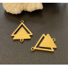 Pendentifs double triangle, Poussière d'étoile, 8mm, Acier Inoxydable 304 Doré