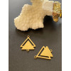 Pendentifs double triangle, 19.5mm, Acier Inoxydable 304 Doré
