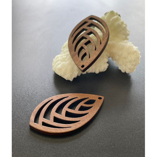 Pendentifs Goutte 40mm en Bois