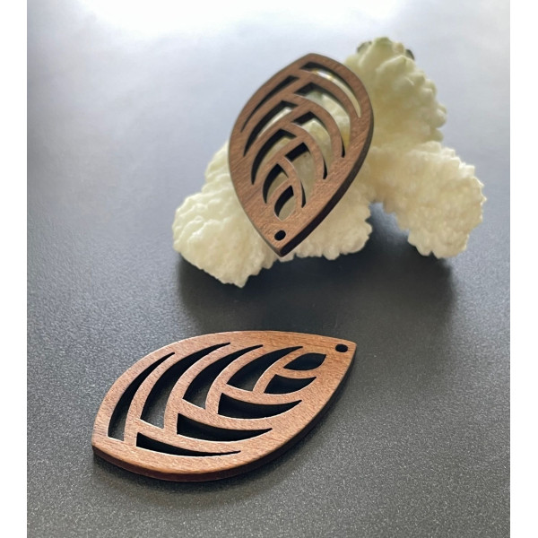 Pendentifs Goutte 40mm en Bois