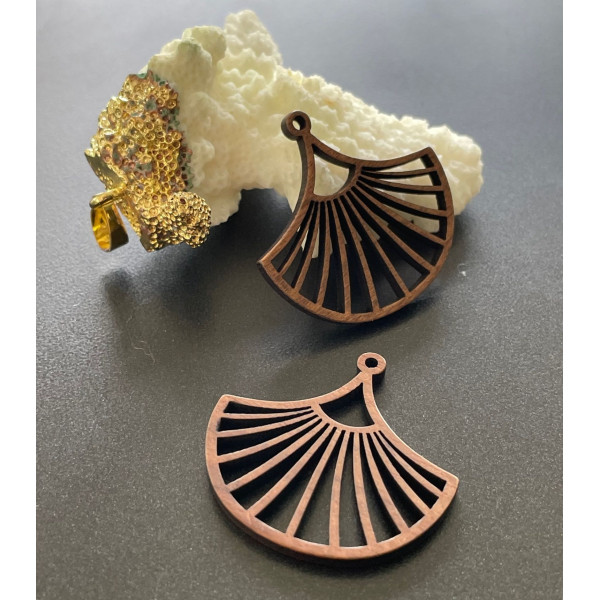 Pendentifs Forme Éventail 30 mm – Bois