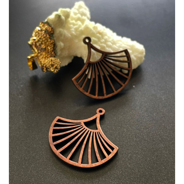 Pendentifs Forme Éventail 30 mm – Bois