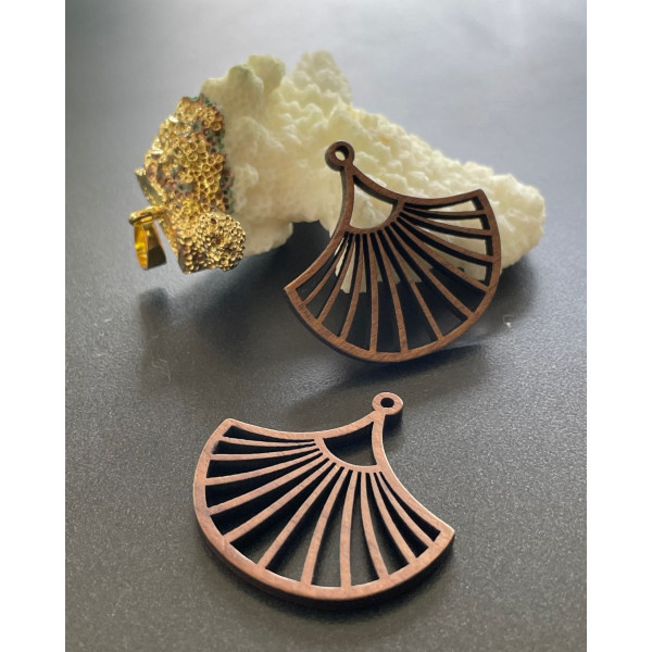 Pendentifs Forme Éventail 30 mm – Bois