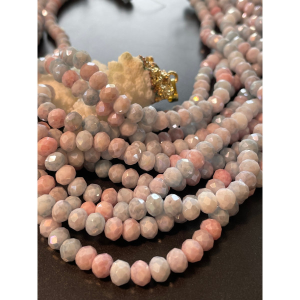 Perles Rondelles 6 par 5mm, Verre Facettée coloris Pastel