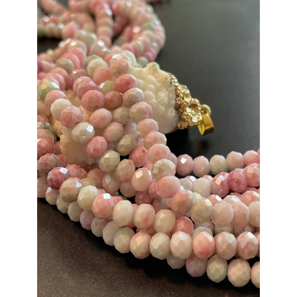 Perles Rondelles 6 par 5mm, Verre Facettée coloris Pastel