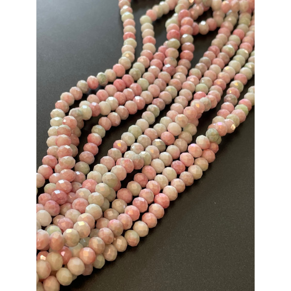 Perles Rondelles 6 par 5mm, Verre Facettée coloris Pastel